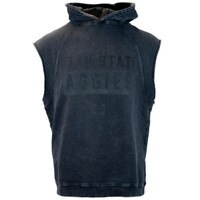 Utah state aggies washed black sleeveless hooded sweateshirt